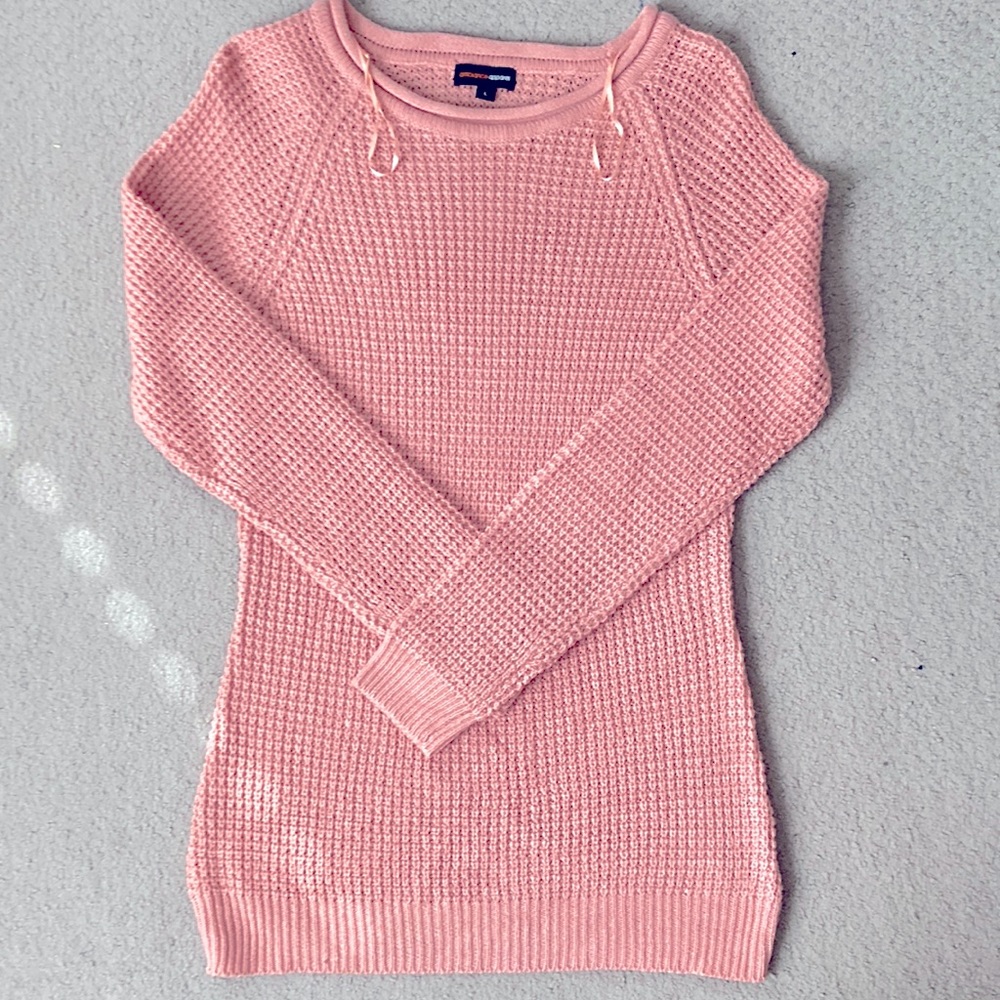 Ambiance crochet sweater, size: L, color: light pink